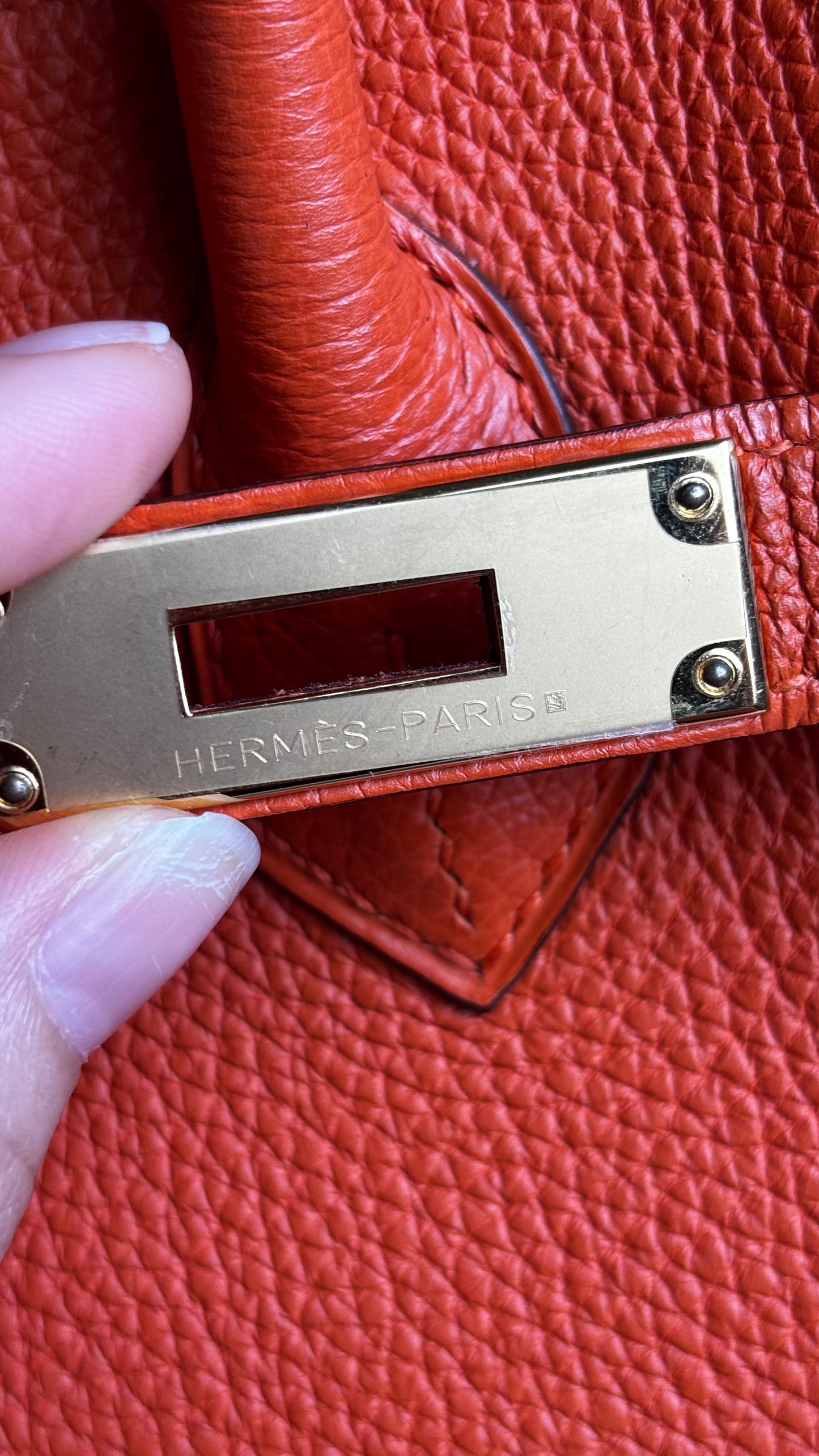 Birkin 35 True H Orange GHW