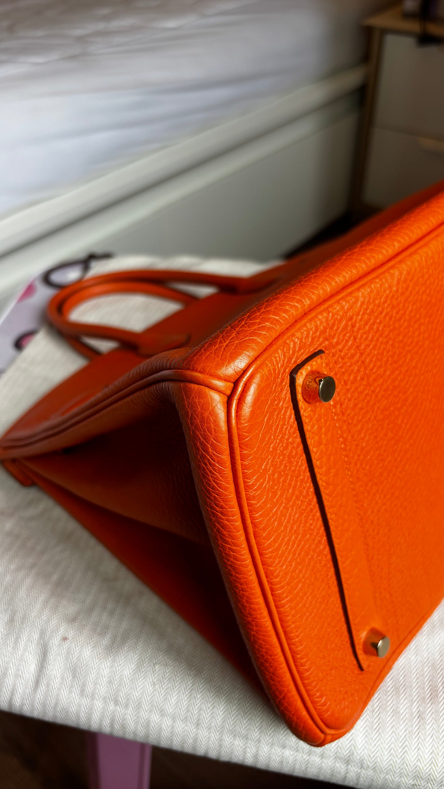 Birkin 35 True H Orange GHW