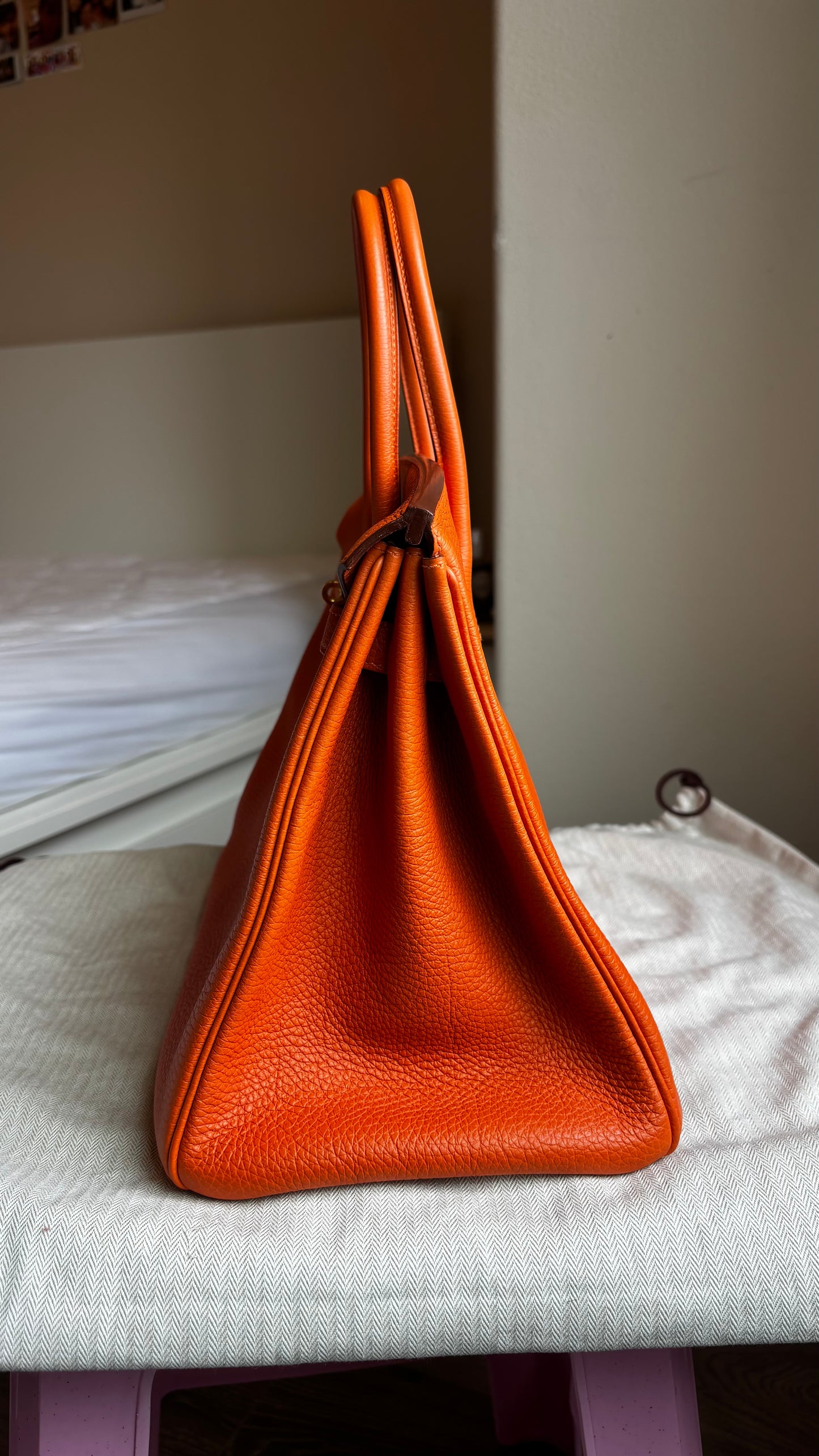 Birkin 35 True H Orange GHW