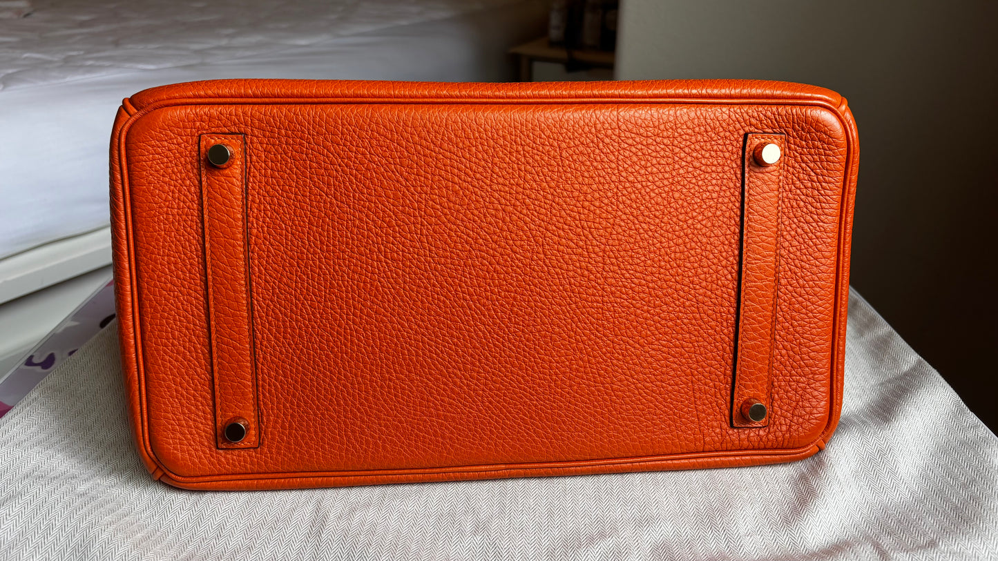 Birkin 35 True H Orange GHW