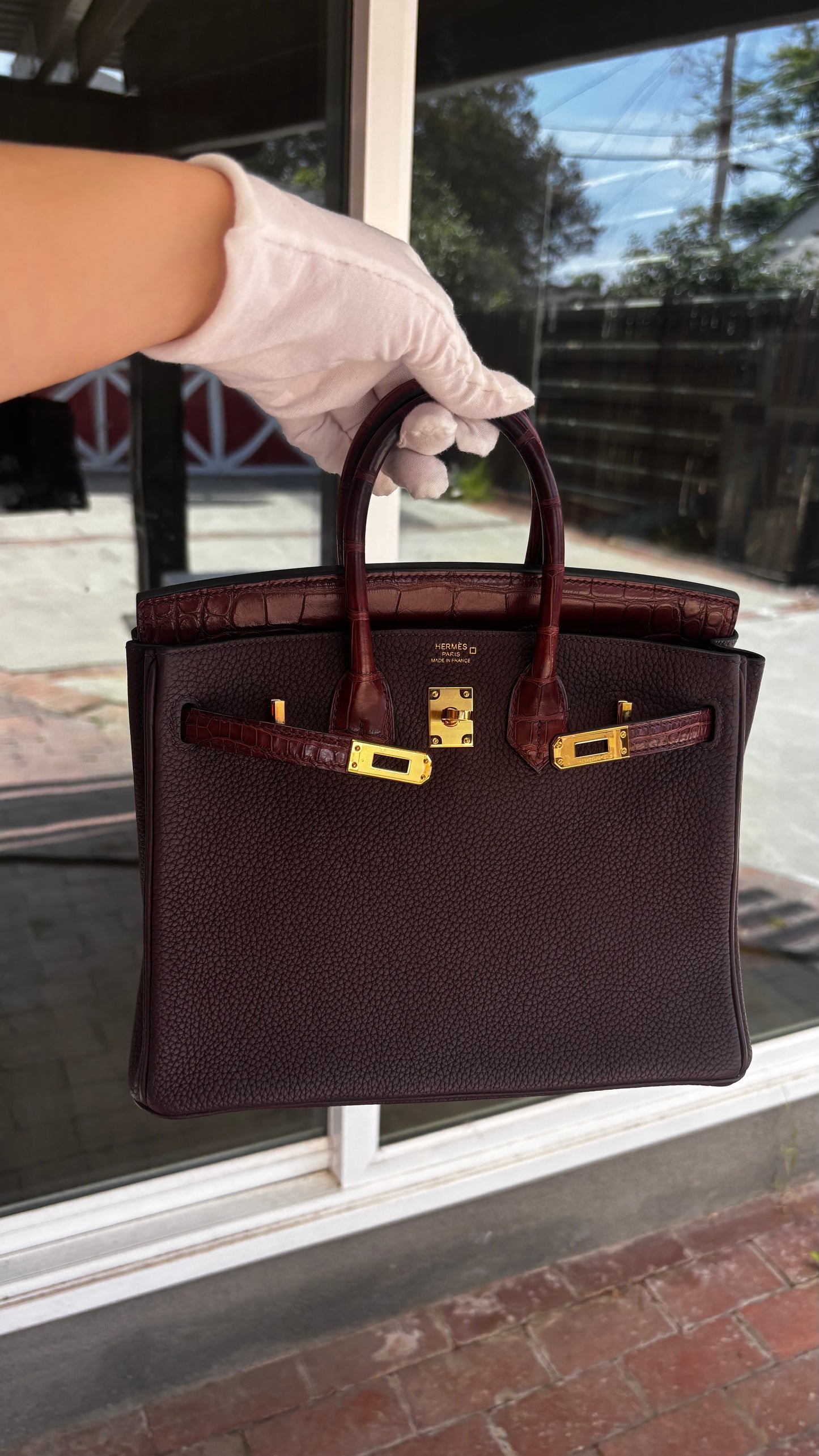 Birkin 25 touch GHWRouge sellier/ bourgogne (wire price)