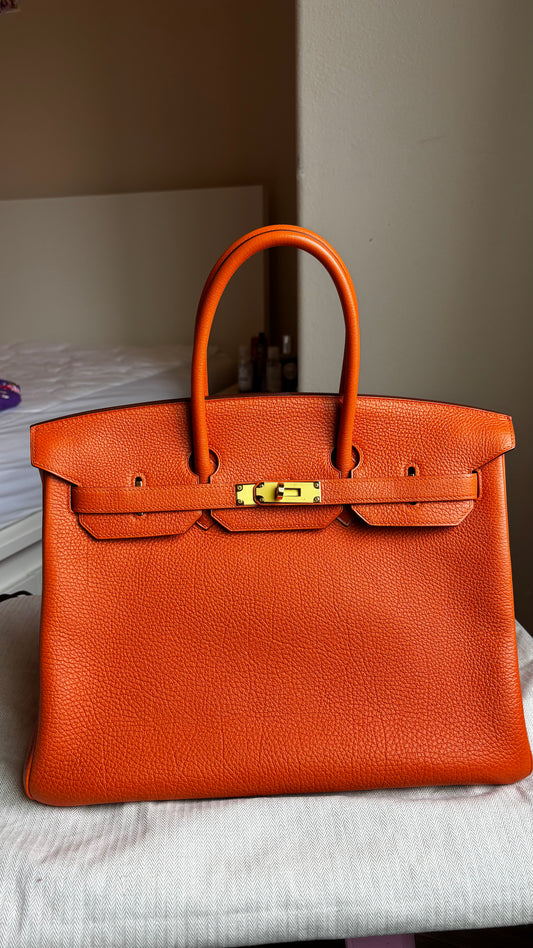 Birkin 35 True H Orange GHW
