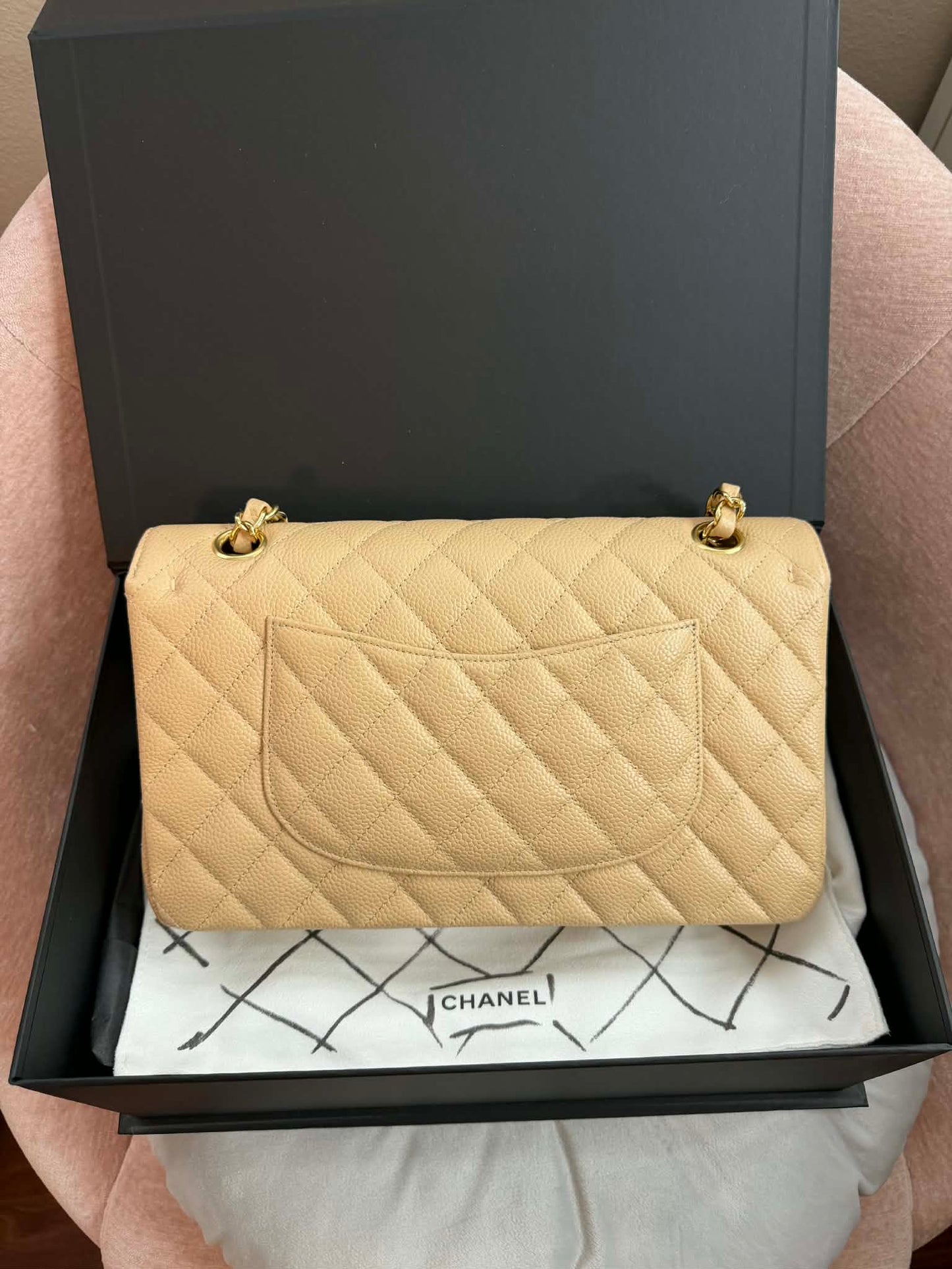 Chanel Classic Flap Medium Beige (wire price)