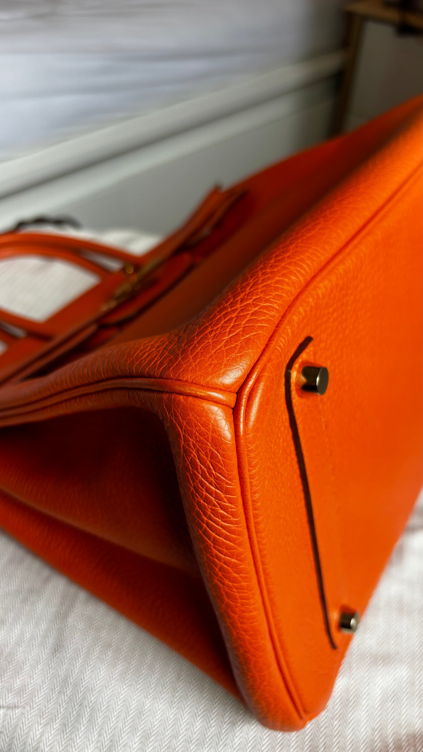 Birkin 35 True H Orange GHW