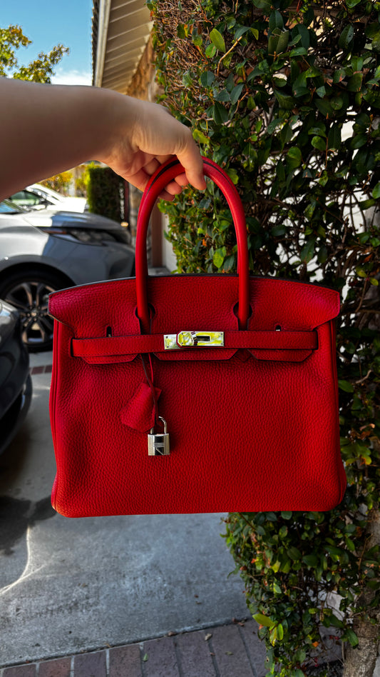 Birkin 30 Clemence Rouge Tomate PHW 2017 (wire price)