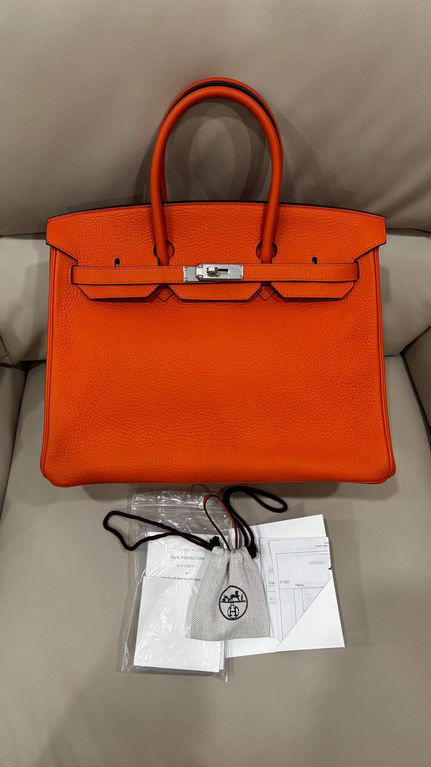 Birkin 35 Orange PHW