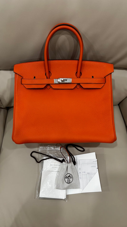 Birkin 35 Orange PHW