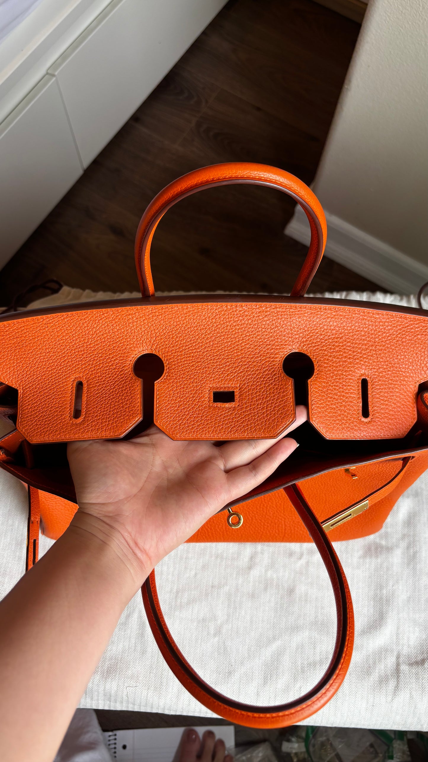 Birkin 35 True H Orange GHW