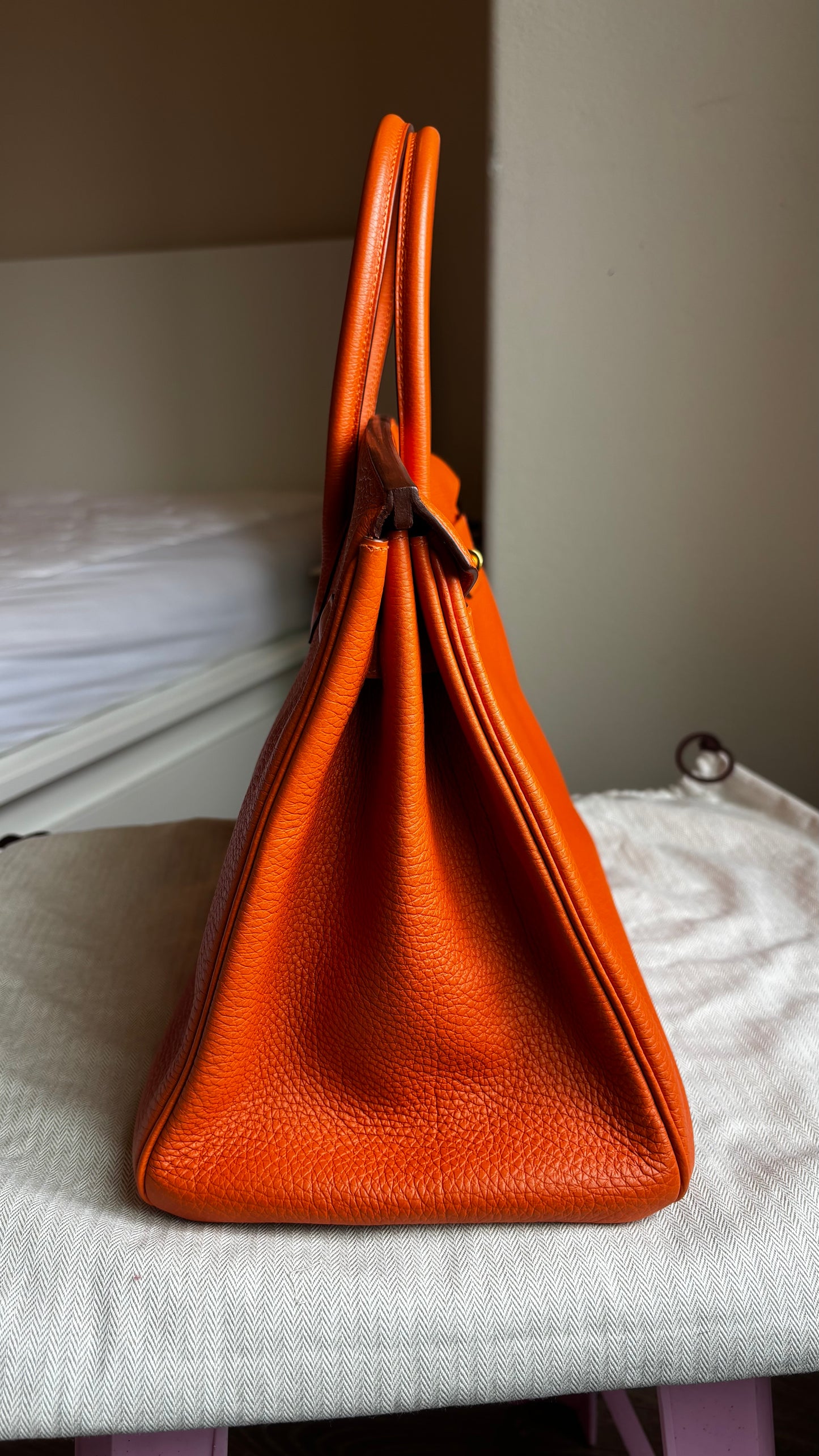 Birkin 35 True H Orange GHW