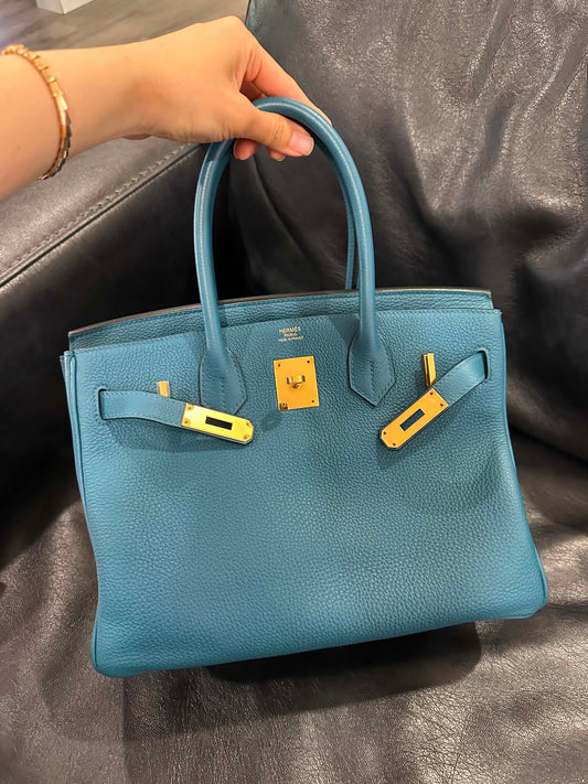 Birkin 30 Togo Blue De Galice GHW