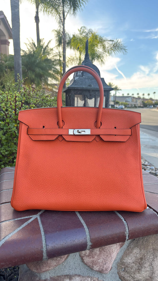 Birkin 35 Orange PHW